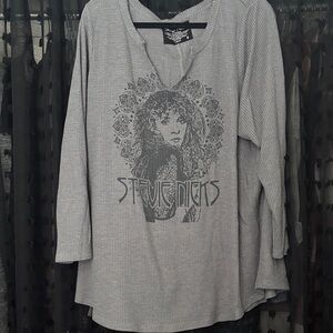 Torrid Gray Stevie Nicks Waffle Top